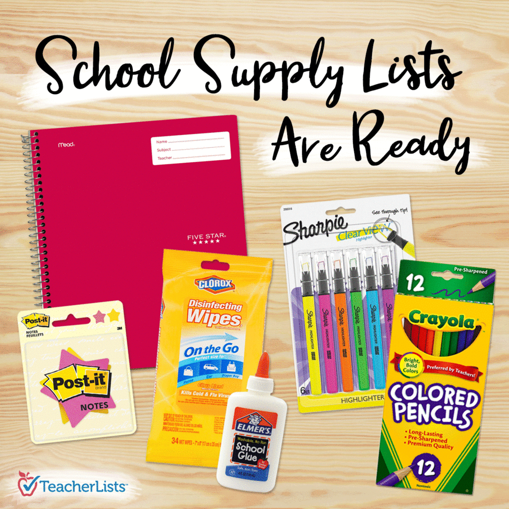 School Supply List are Ready